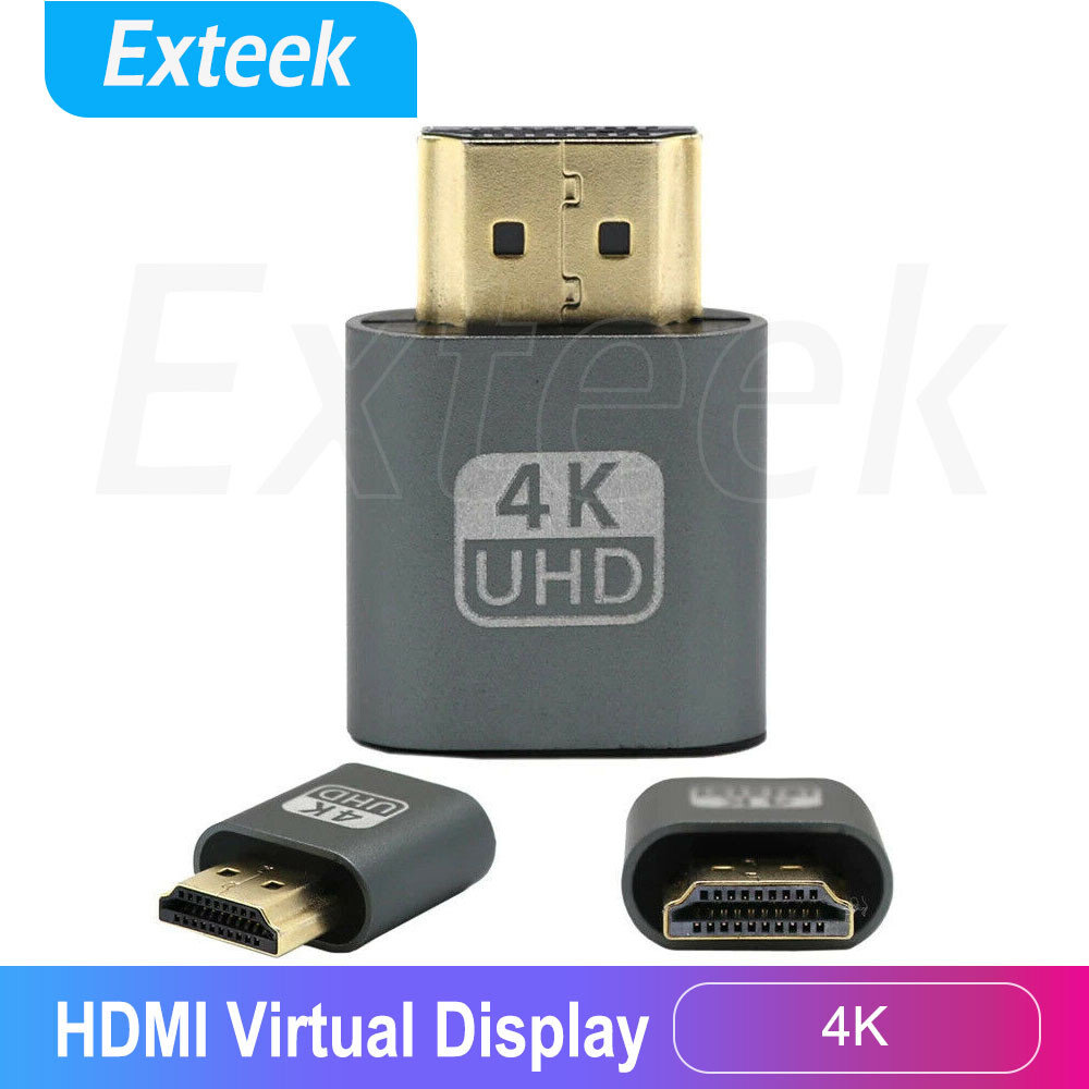 4K HDMI Virtual Display EDID DDC Emulator Headless Dummy Plug Adapter Black