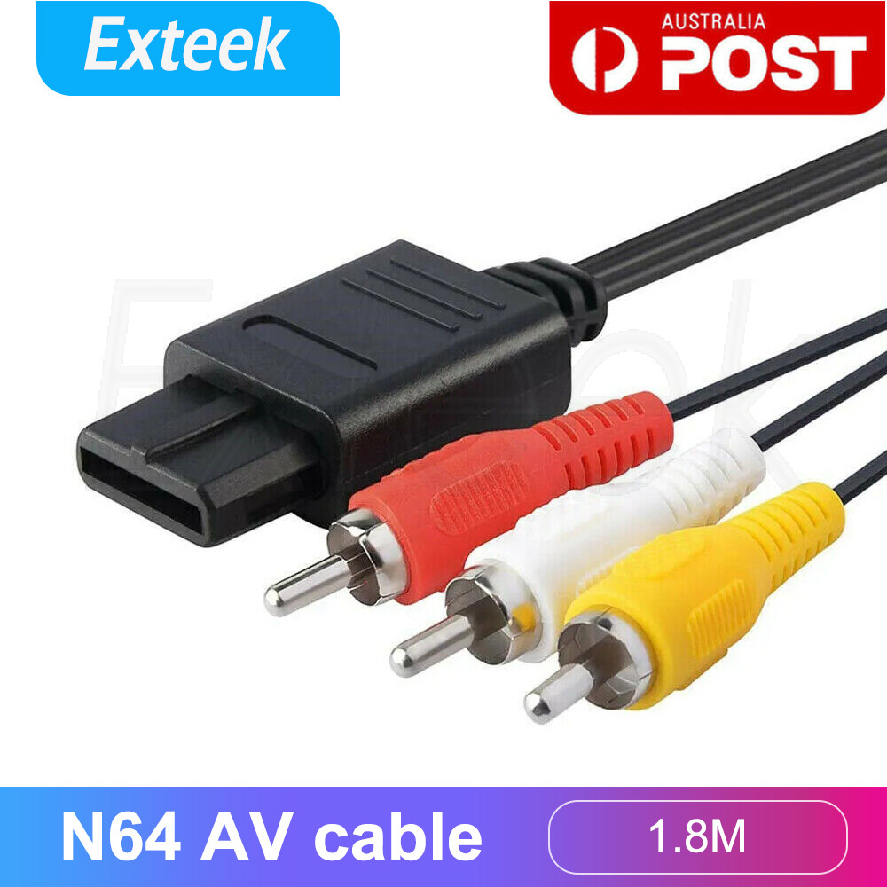 AV Audio Video RCA Cable for Nintendo 64 SNES GameCube Composite 1.8M/6FT