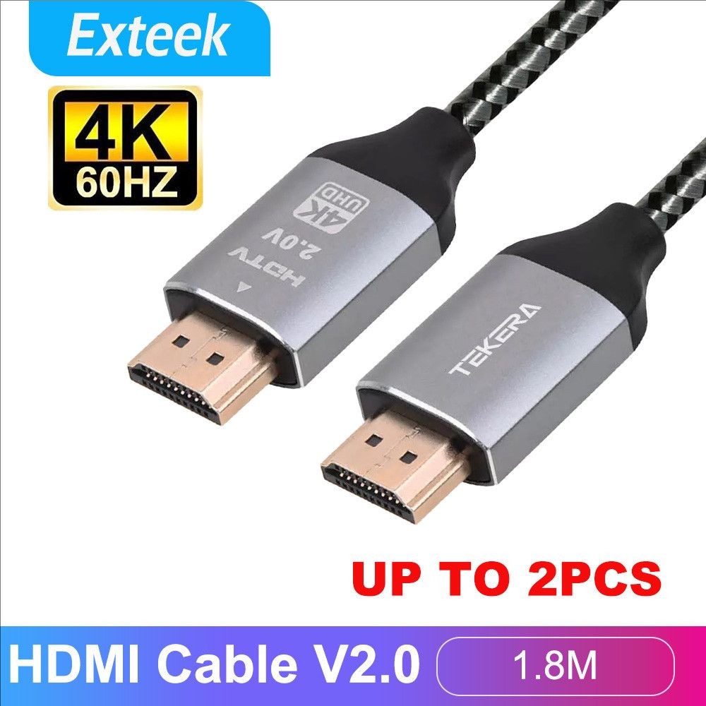 TEKERA HDMI Cable 1.8M 2.0 Gold Plated Black Male to Male 4K 3D ARC Ethernet