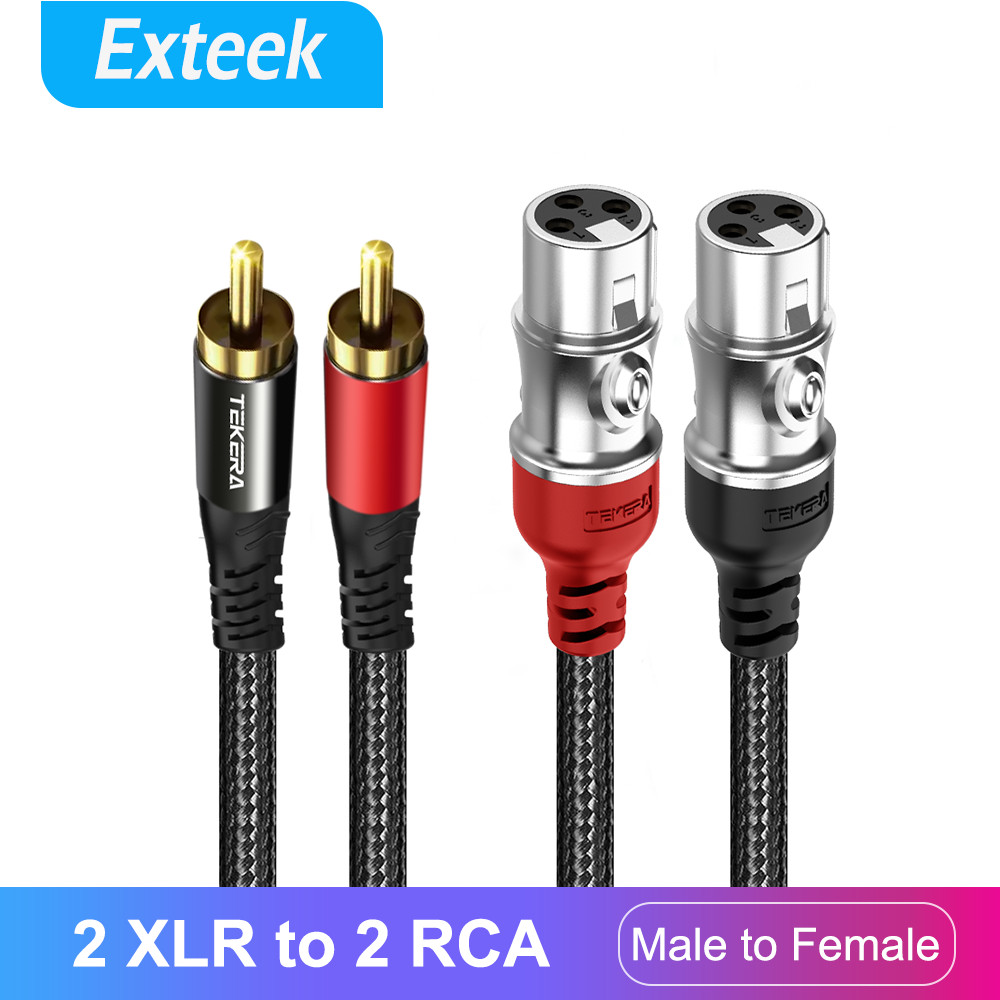Dual XLR Female to Dual RCA Male Audio Patch Cable 4N Oxygen Free Copper 1m-3m