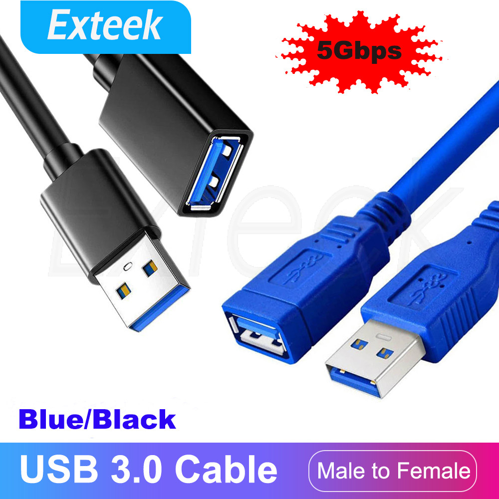 USB 3.0 Male to Female Extension Cable 5Gbps SuperSpeed Blue 0.3m Laptop PC