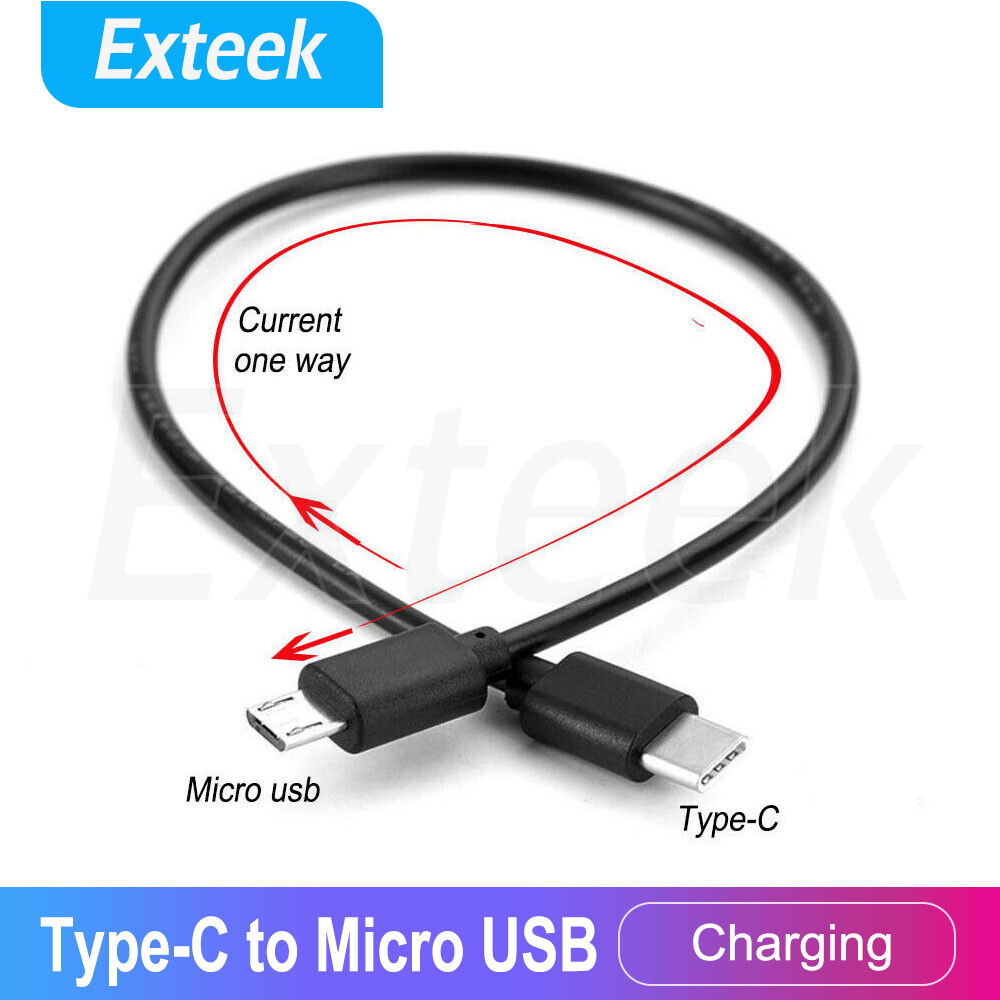 Type-C USB-C to Micro USB Charging Data Sync OTG Cable 20cm Black Universal