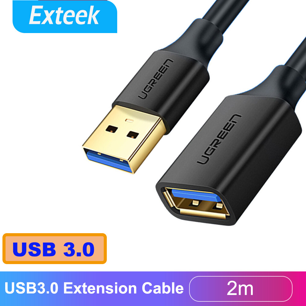UGREEN USB 3.0 Extension Cable 2M Universal Round Male Female Black Super Speed