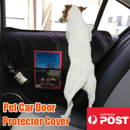 Pet Puppy Dog Car Door Panel Protector Scratch Guard Oxford Cloth Black 44X75cm