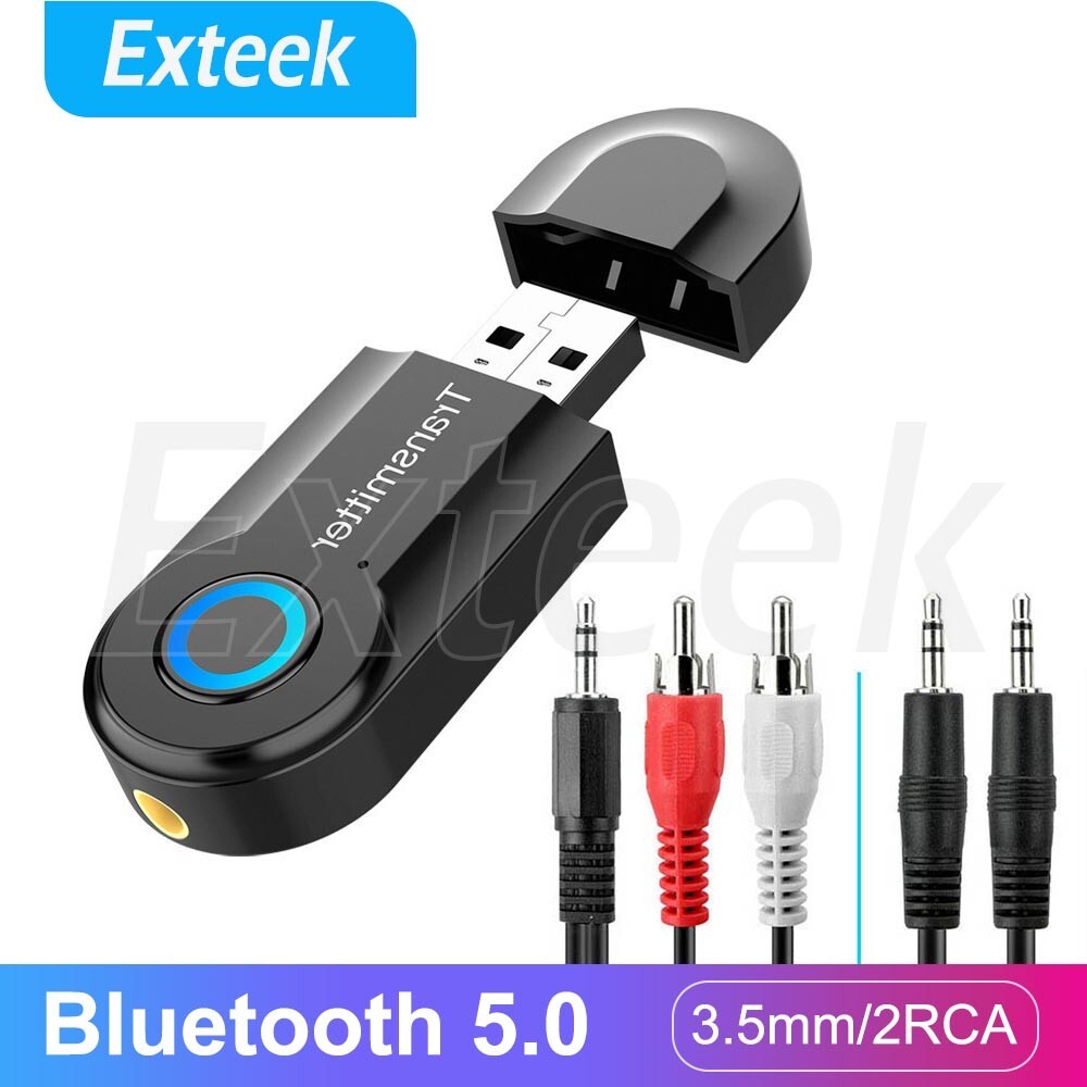 2 in1 Bluetooth 5.0 Audio Transmitter Receiver 3.5MM Music HIFI Adapter Black