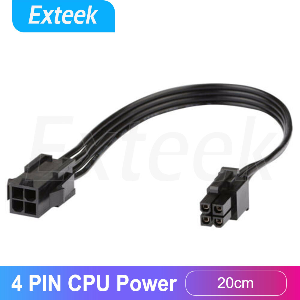 ATX 12V P4 CPU Power Supply Extension Cable 4 Pin Male to Female Black 1 PCS