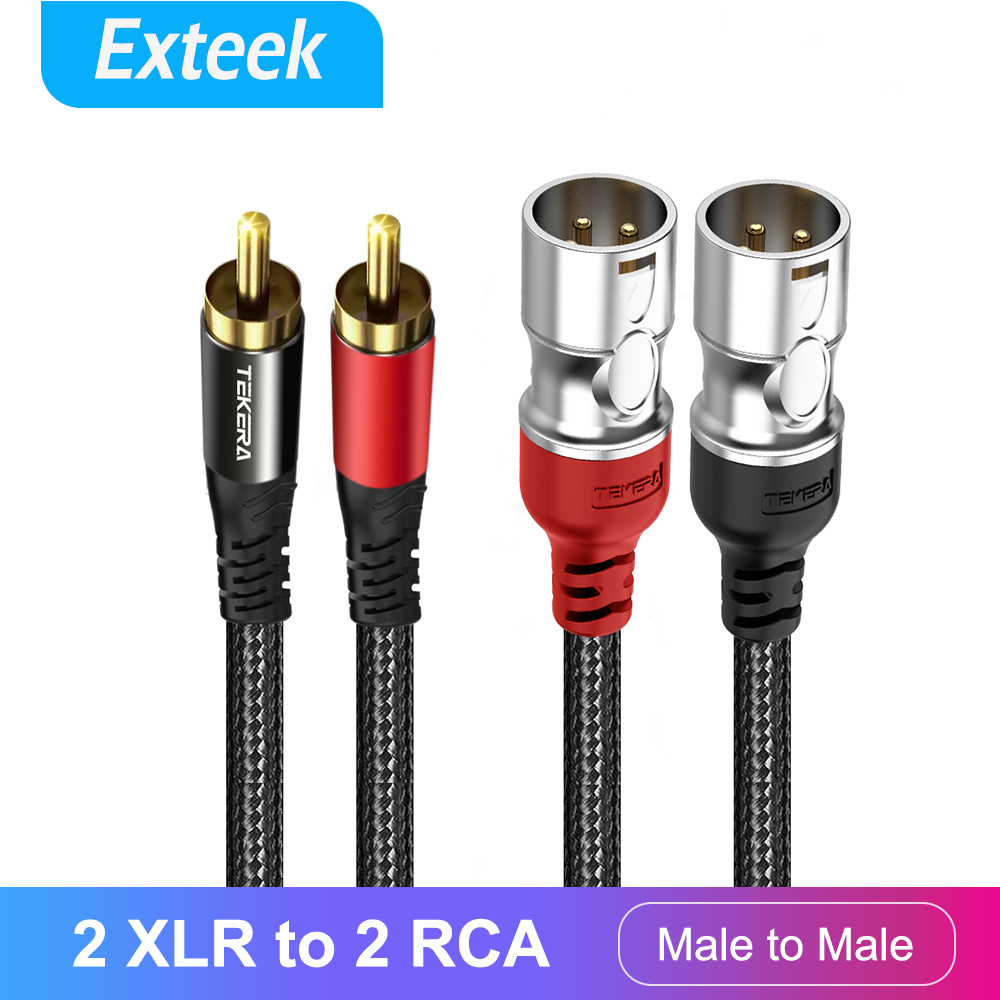 Dual XLR Male to Dual RCA Male balanced unbalanced Converter Cable 1.5 Meter