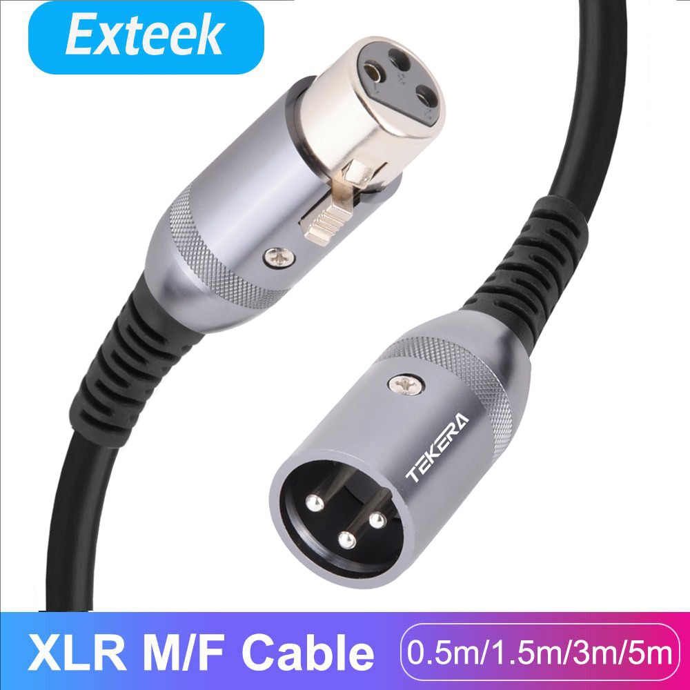 TEKERA XLR Male to Female Cable 0.5m 3-Pin HI-FI Sound No Noise Microphones