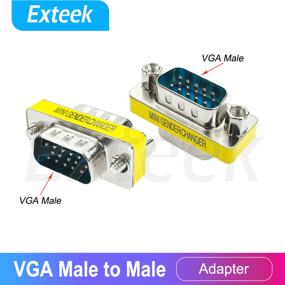 VGA/SVGA 15 Pin D-Sub Male to Male Gender Changer Adapter Coupler