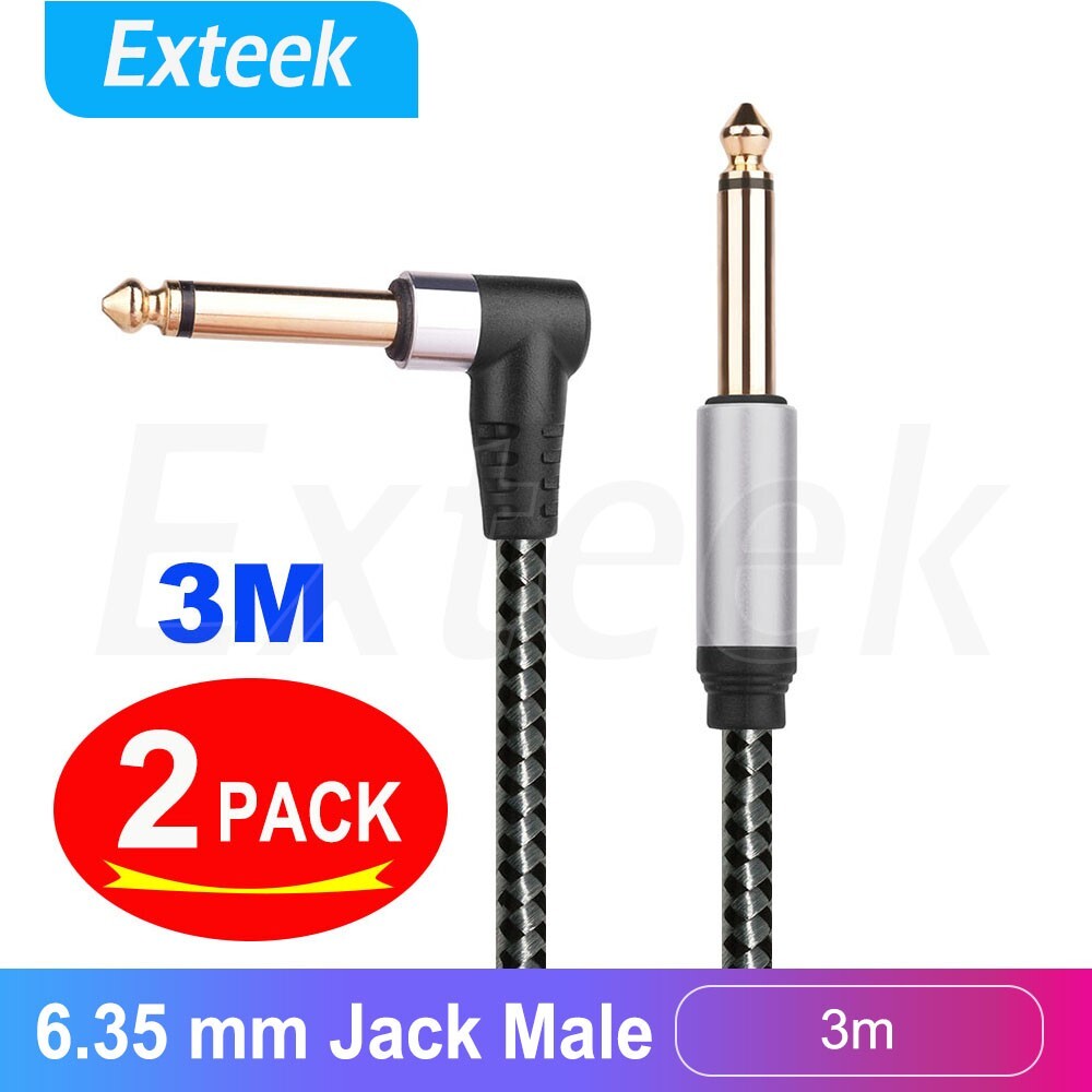 3M Electric Guitar Instrument Cable 6.35mm Mono Male Gold Plated Black For Amp