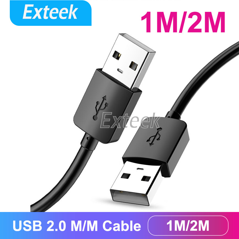 High Speed USB 2.0 Male to Male Data Extension Cable 0.48Gbps Black 1m/2m Round