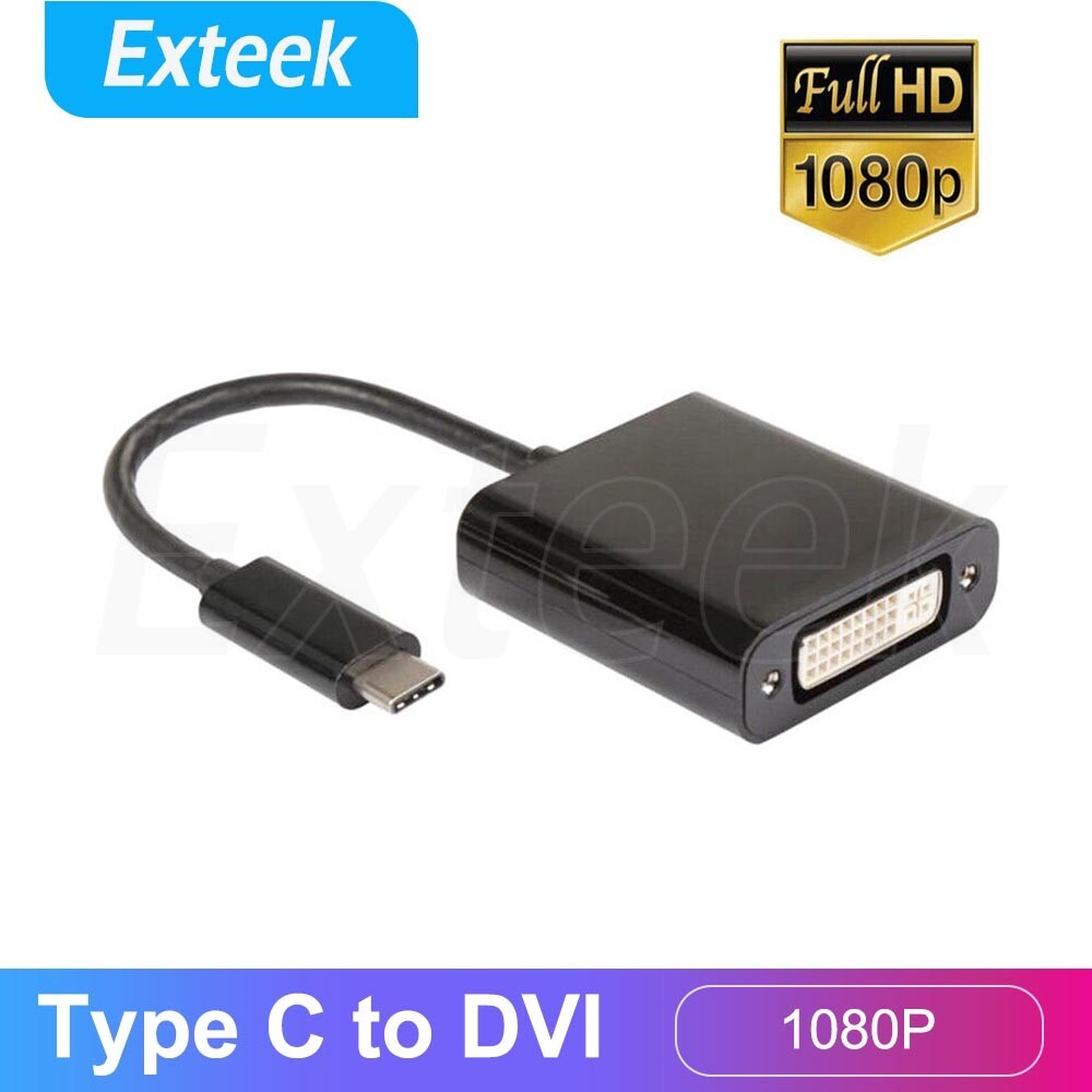 USB to DVI Cable Adapter USB 3.1 DVI-D Single Link Thunderbolt 3 Black