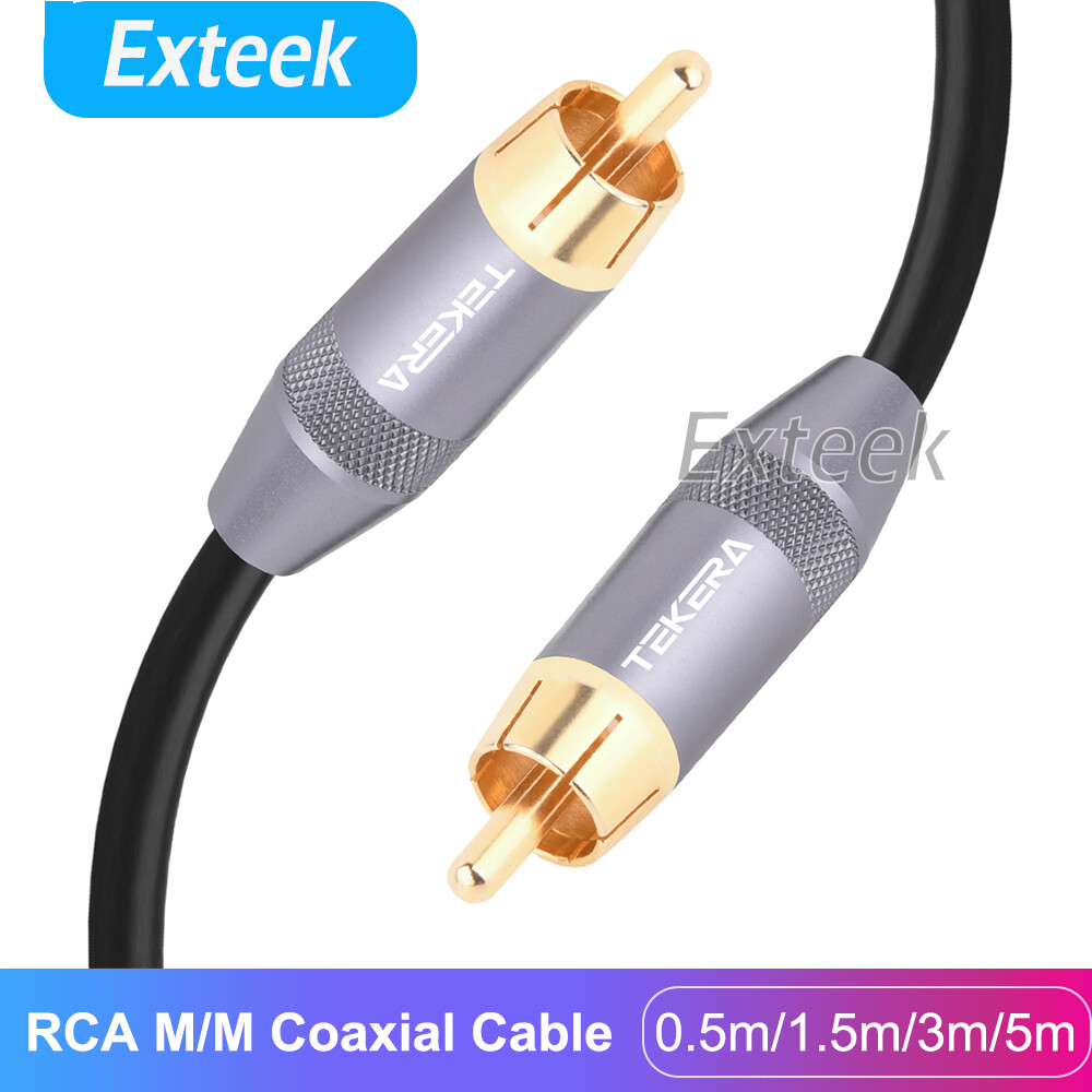 TEKERA Subwoofer Digital Coaxial Cable 0.5m Dual Shielded Gold Plated RCA Male