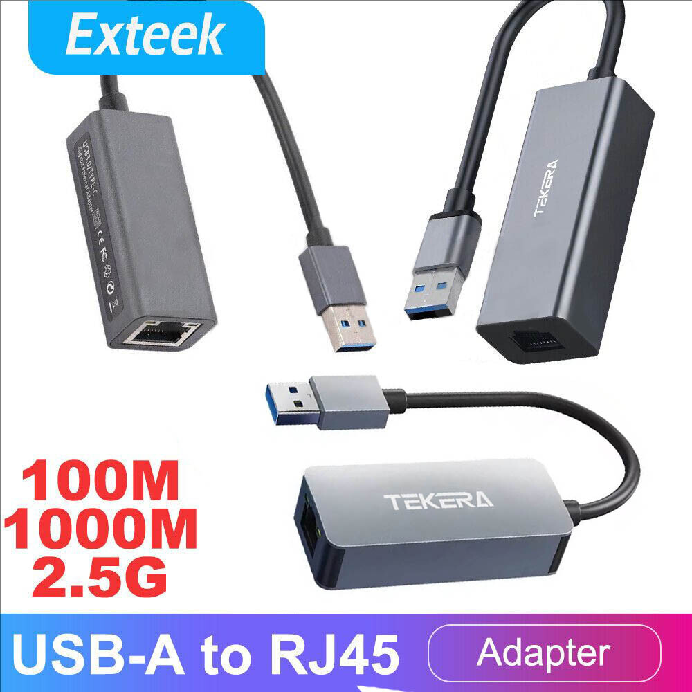 USB 3.0 to RJ45 Gigabit Ethernet LAN Adapter 1000Mbps 2.5G PC Laptop Portable