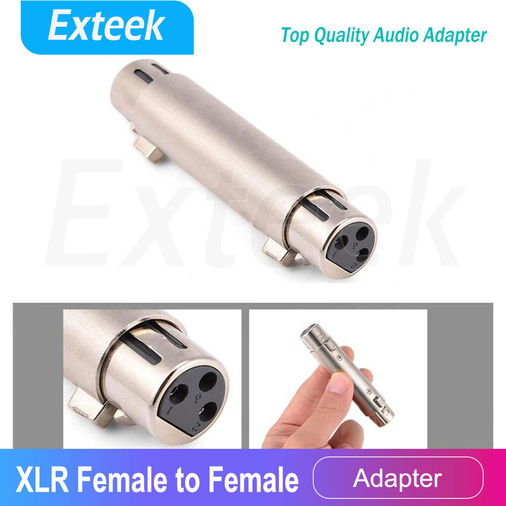 3-Pin XLR Female to Female Audio Adapter Silver Microphone Mic Cable Connector