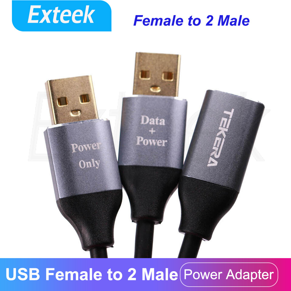 USB 2.0 A-Female To 2 A-Male Power Splitter Extension Cable 1000mA 5V Universal
