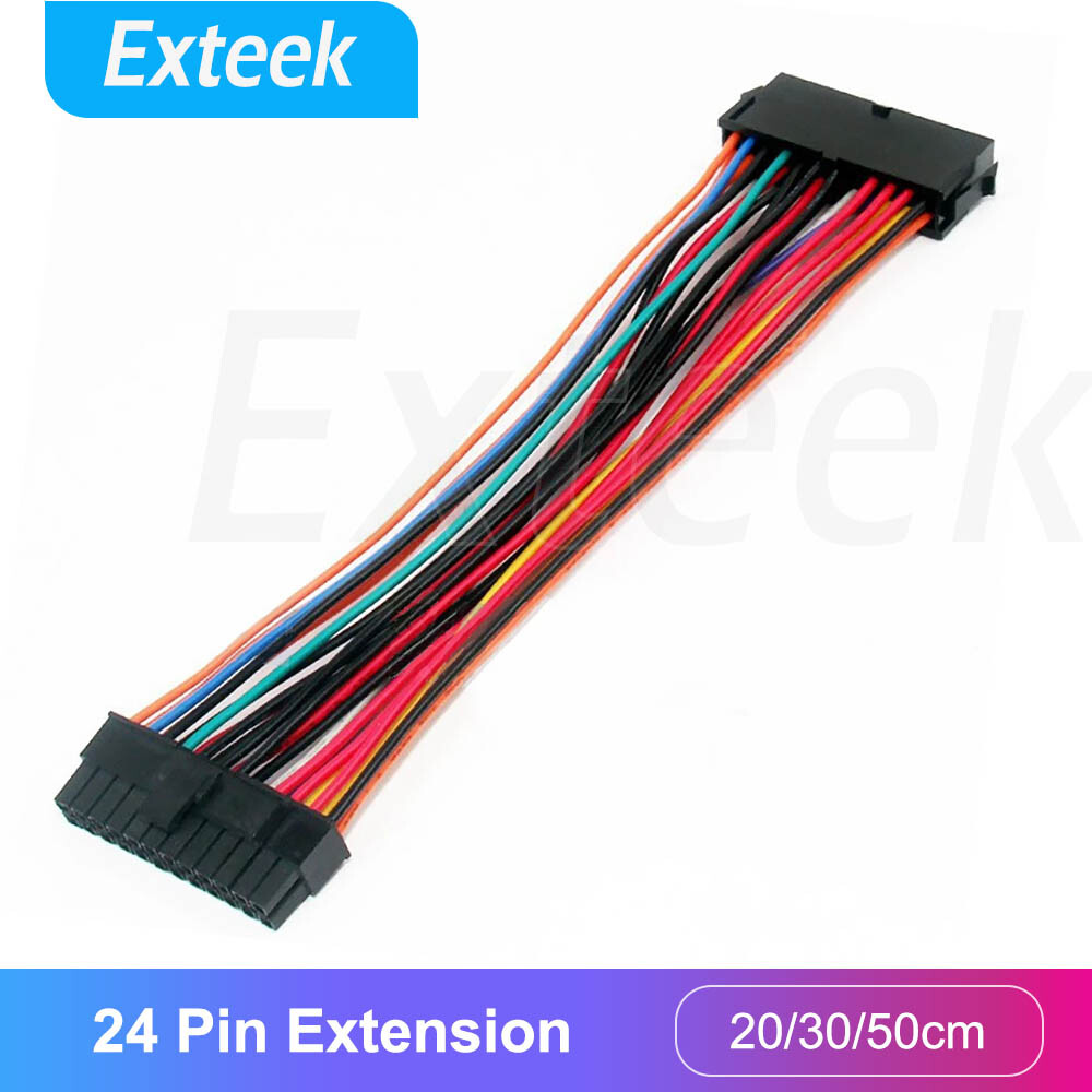24 Pin 20 4 Motherboard Power Extension Cable 18AWG 20cm Multicoloured PC PSU