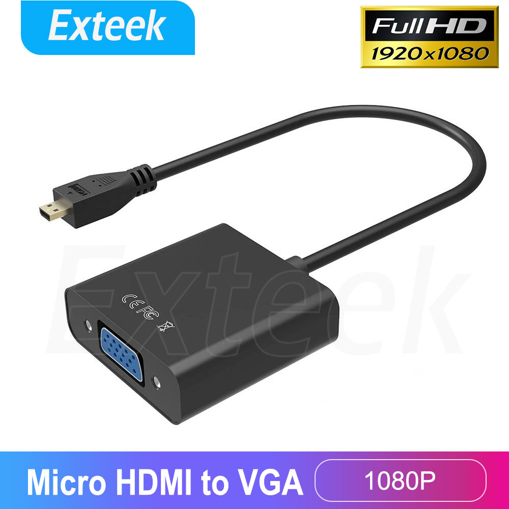 Micro HDMI Type D Male to VGA Female Adapter Converter Cable 1080P 13cm Black