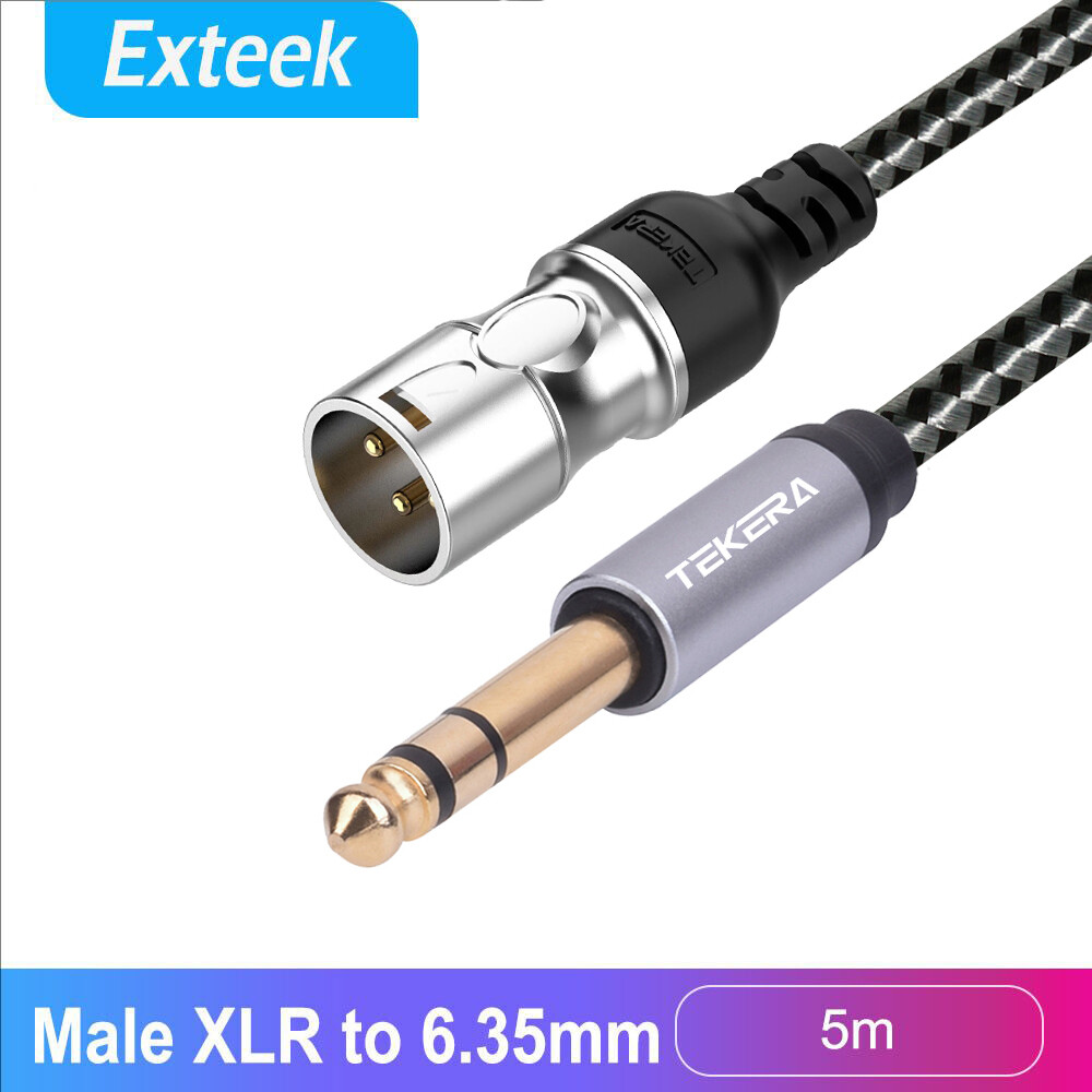 5m Balanced Male XLR to 6.35mm TRS 1/4 Microphone Stereo Jack Audio Cable Lead