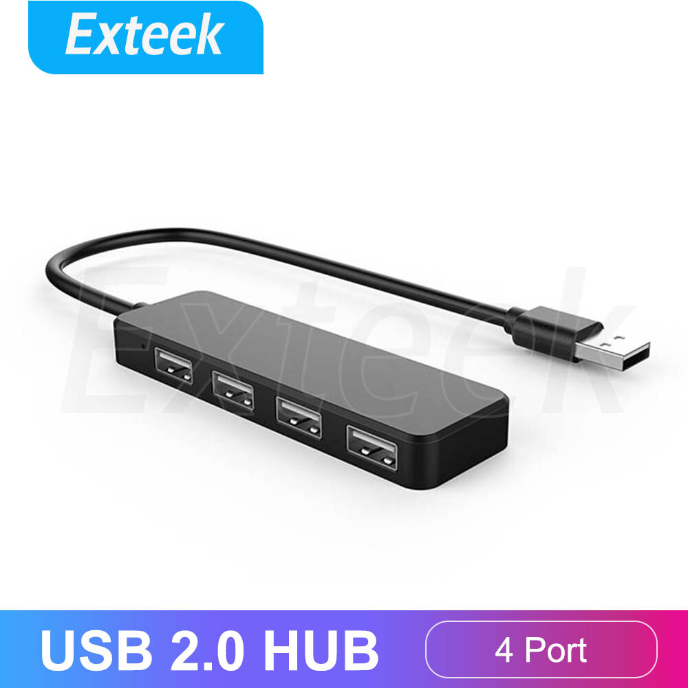 4 Port Hi-Speed USB 2.0 Hub Splitter Compact Slim 480 Mbps PC Laptop Mac AU