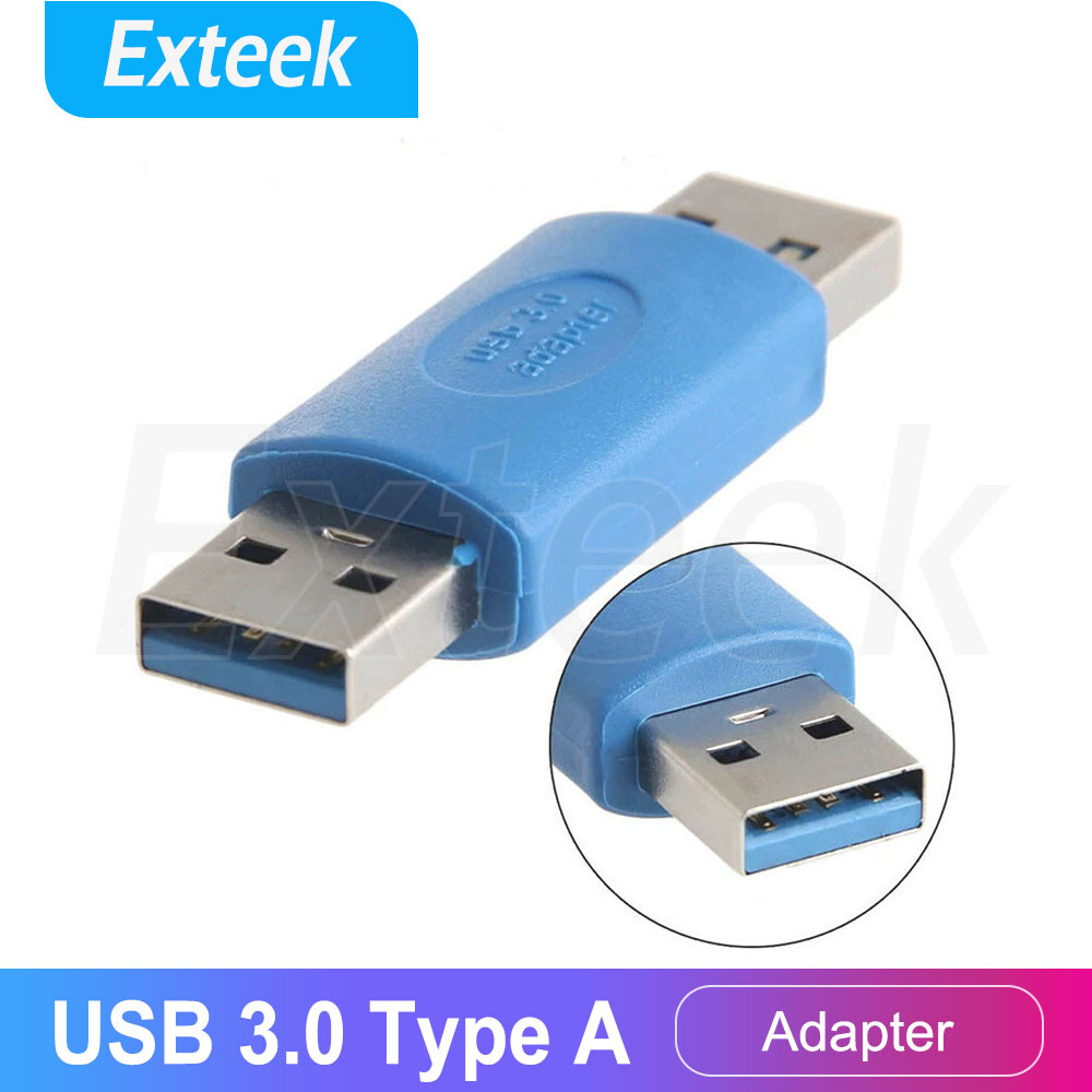 USB 3.0 Male to Male Coupler Extension Adapter Joiner Connector Blue Converter