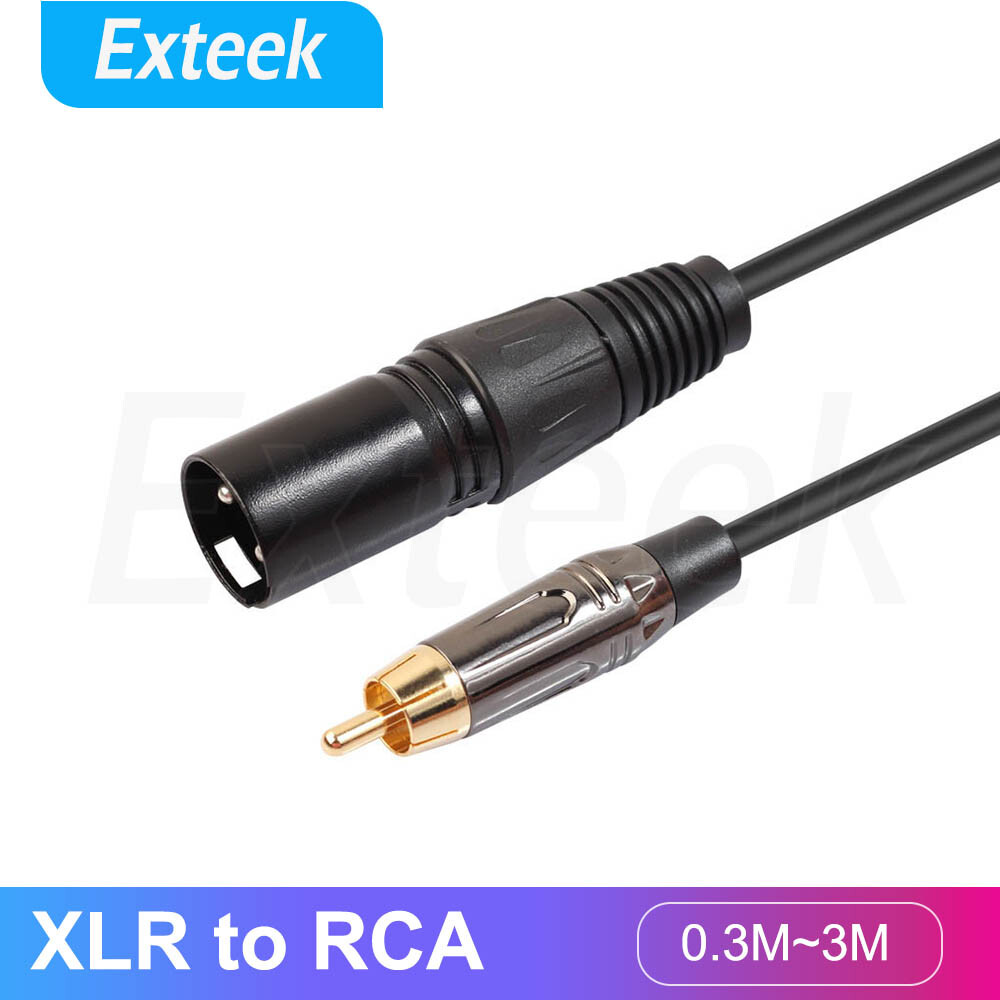 XLR Male to RCA Male DJ Interconnect/Adapter Shielded Cable-OFC 0.3 Gold Plated