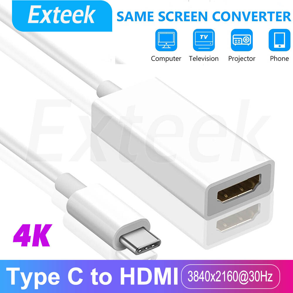 USB-C Type C Male to HDMI Female Adapter Cable 4K 2160p 1080p USB 3.1 HDTV 1.4