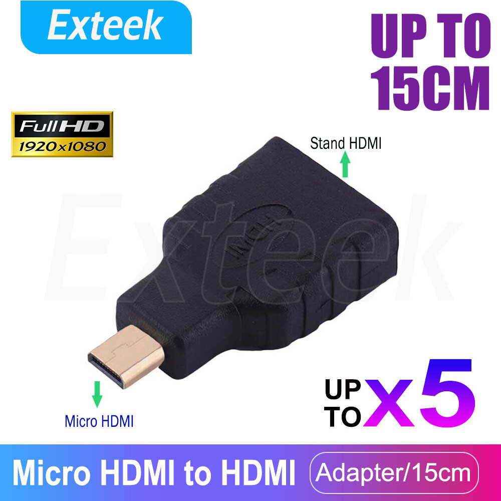 Micro HDMI Male to HDMI Female Adapter Converter Gold Plated Black TV PC Tablet