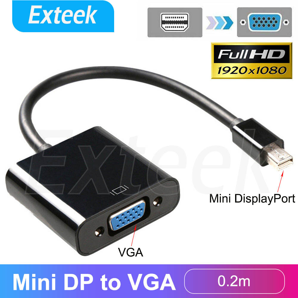 Mini DisplayPort to VGA/SVGA Adapter Cable 20cm White 1080p MacBook Pro Air