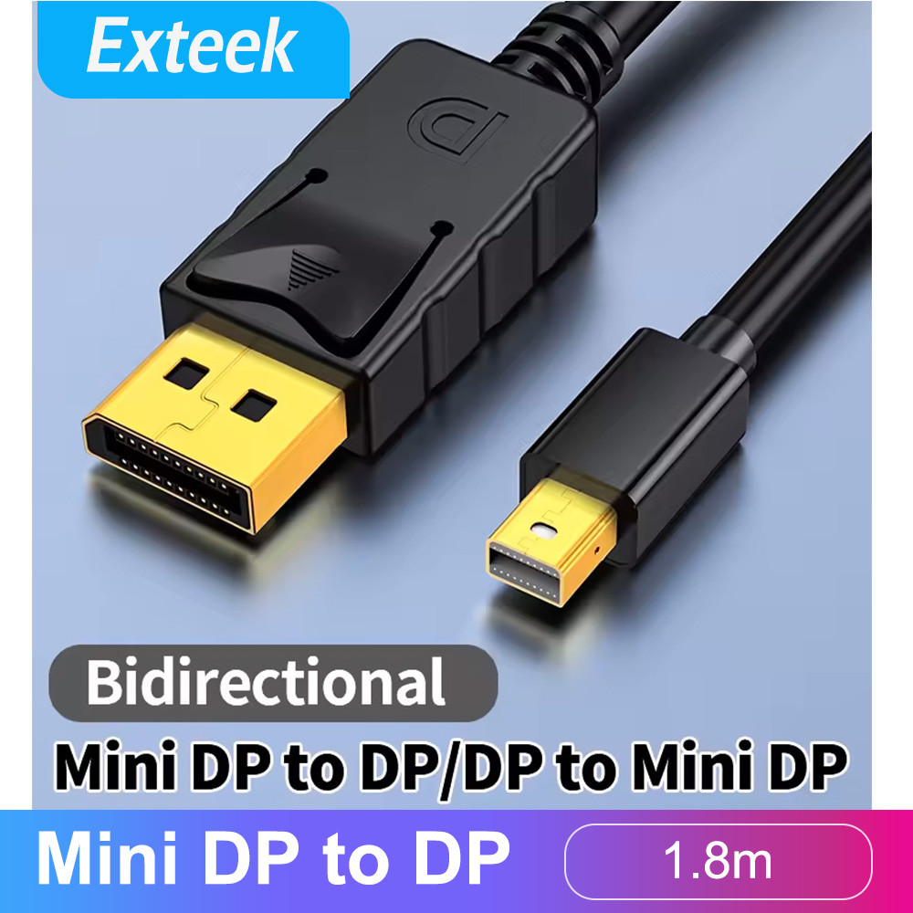 Mini DP to DisplayPort Cable Male 1.2 4K 60Hz 1.8M Black MacBook Air Pro