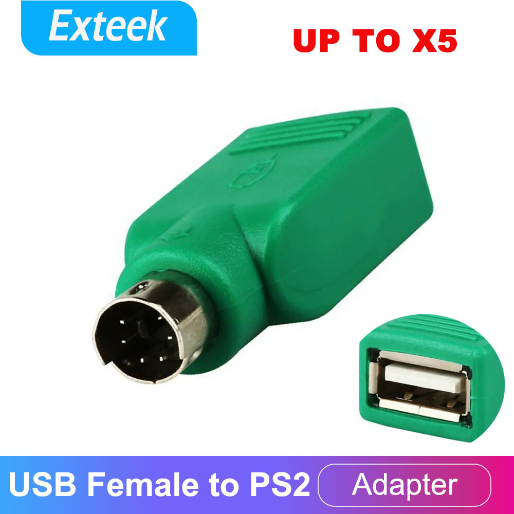 USB 2.0 Female to PS/2 Male Adapter Converter Keyboard Mouse PC Computer Green