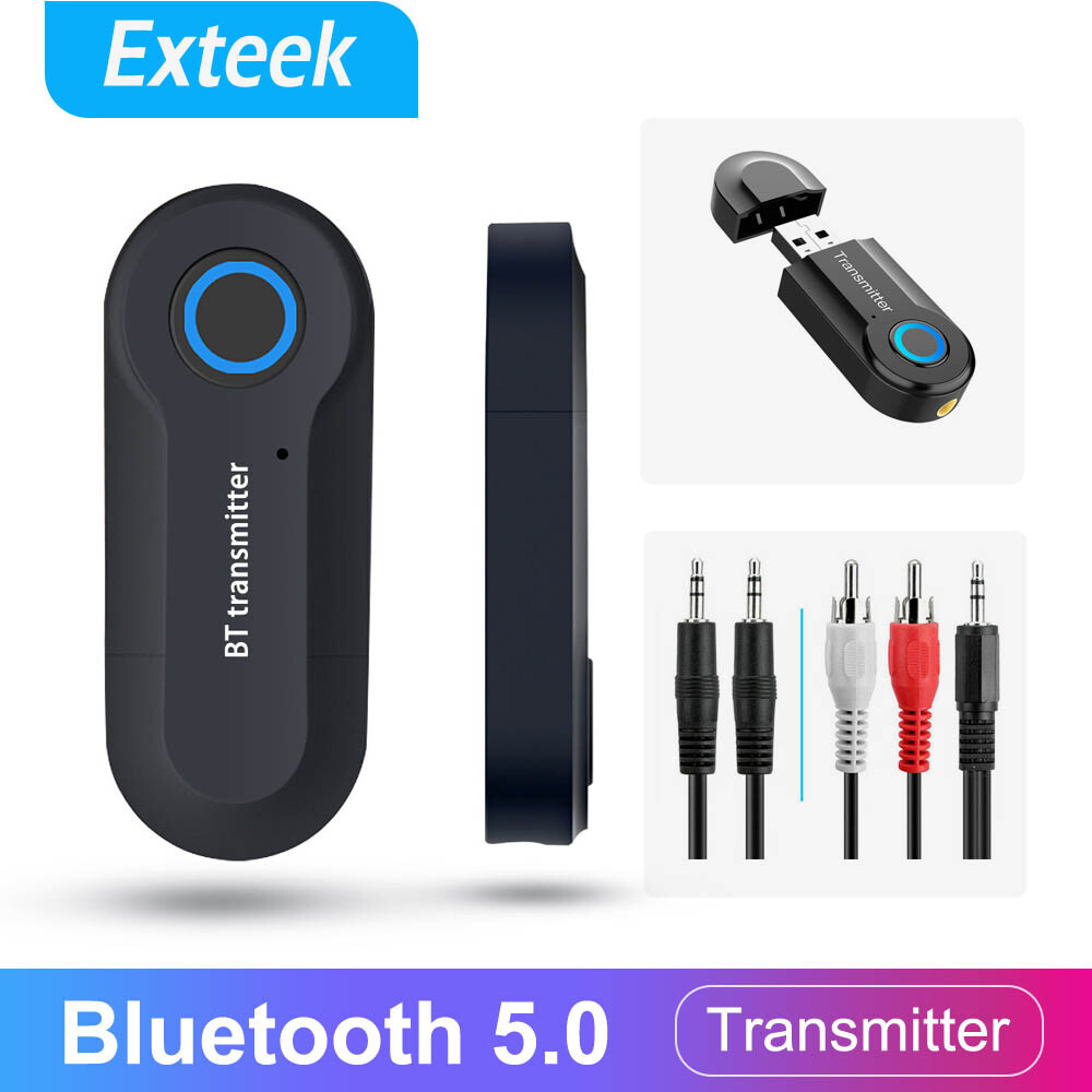 Bluetooth v5.0 Audio Receiver Transmitter 3.5MM RCA Adapter Car Auxiliary Black
