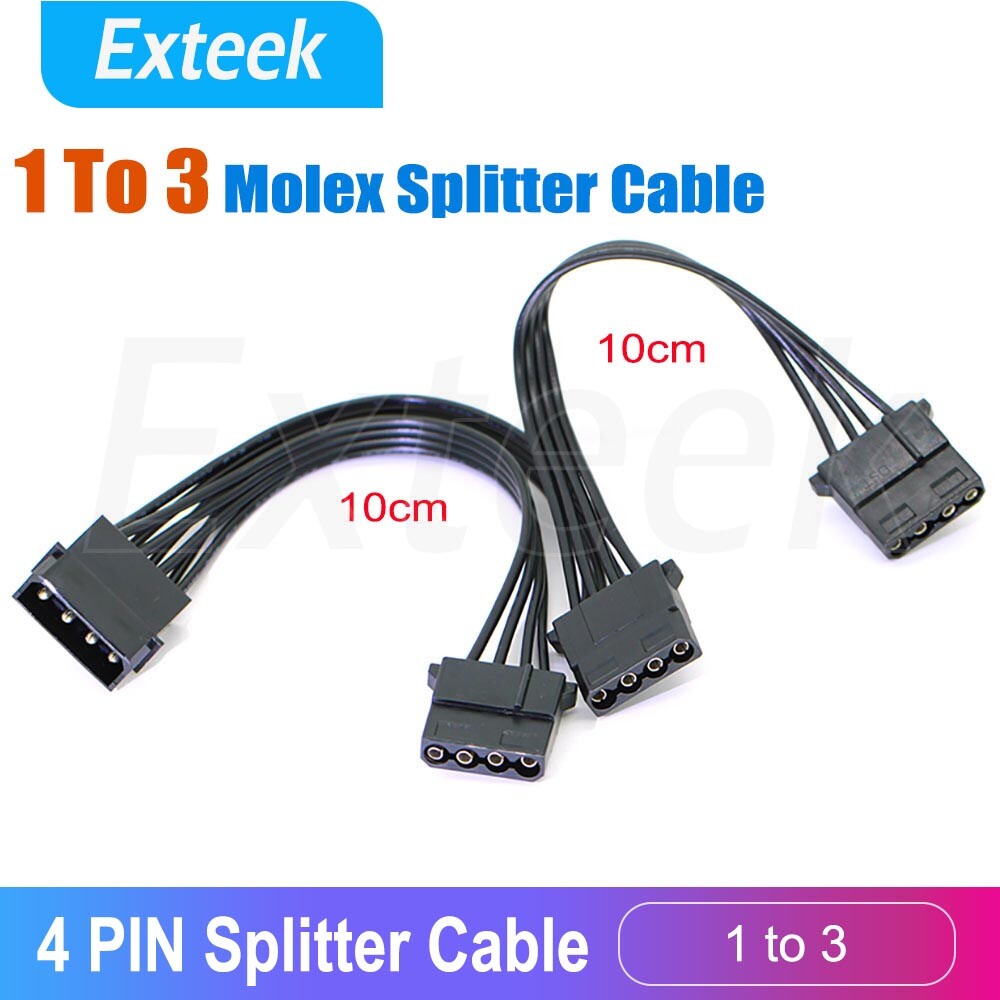 4 Pin IDE Molex Power Splitter 1 3 20cm Powered Male Female Extension Cable