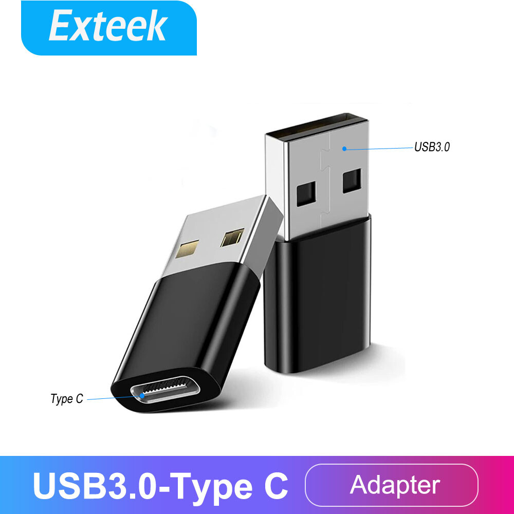 USB 3.0 Type-A Male to USB-C Female Port Adapter Fast Converter Black Universal