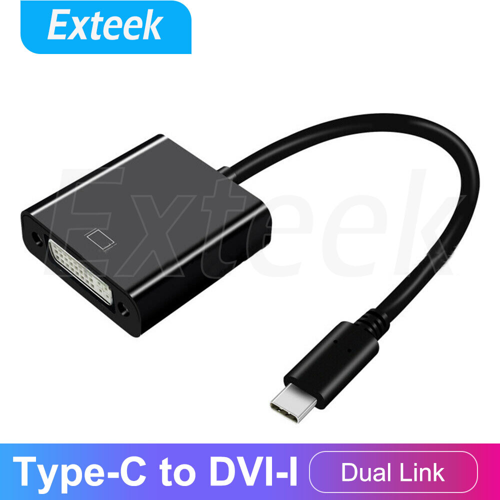 USB 3.1 Type-C DVI-I Adapter Cable 2560x1440 15cm Black Alt mode MacBook Female