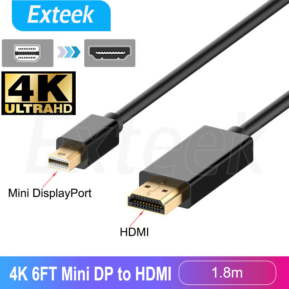 Mini DisplayPort Male to HDMI Male Converter Cable 4K 30hz Thunderbolt 1.8m