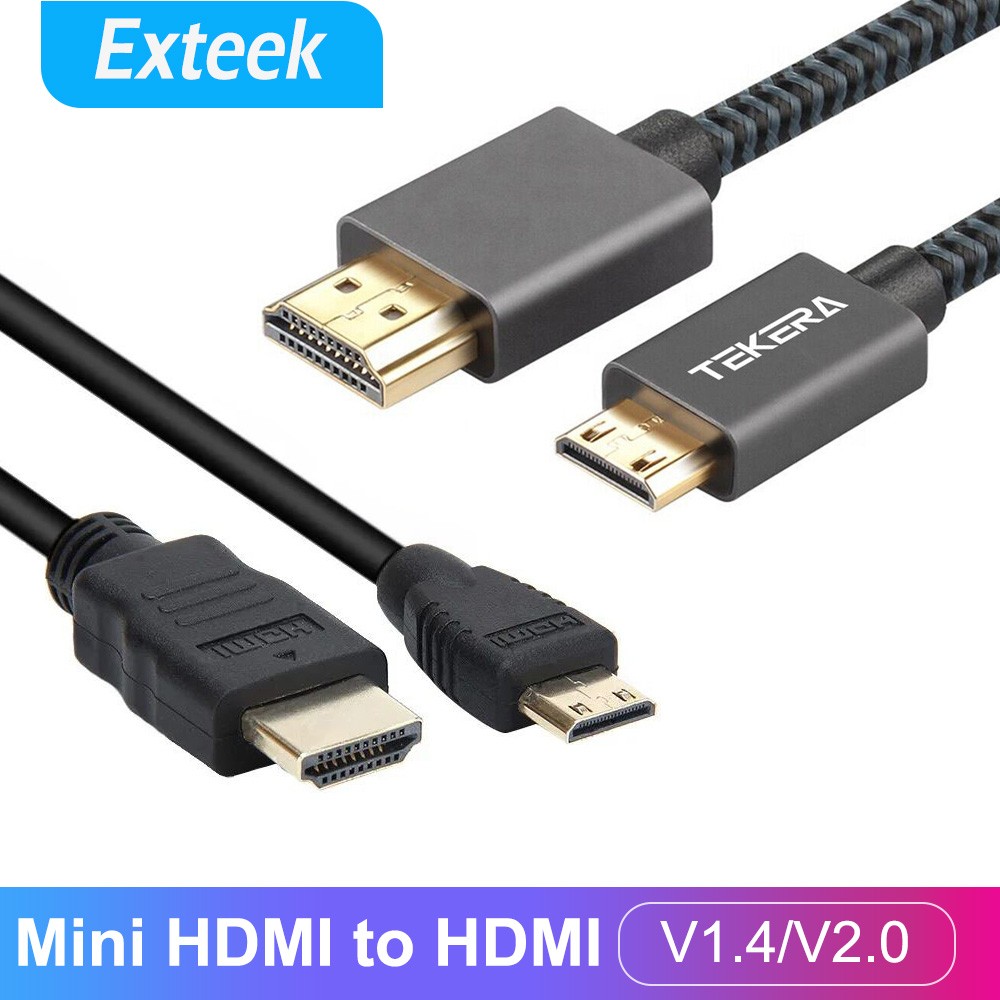 TEKERA Mini HDMI to HDMI Cable V2.0 4K 60Hz Gold Plated Male 1m Black HDTV 3D
