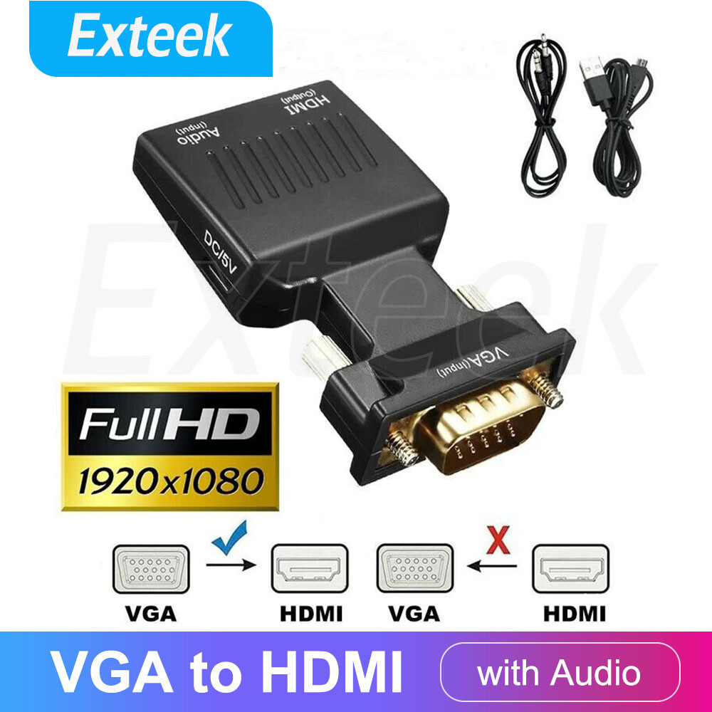 VGA/SVGA D-Sub Male to HDMI Standard Female Adapter Cable with Audio HD 1080P