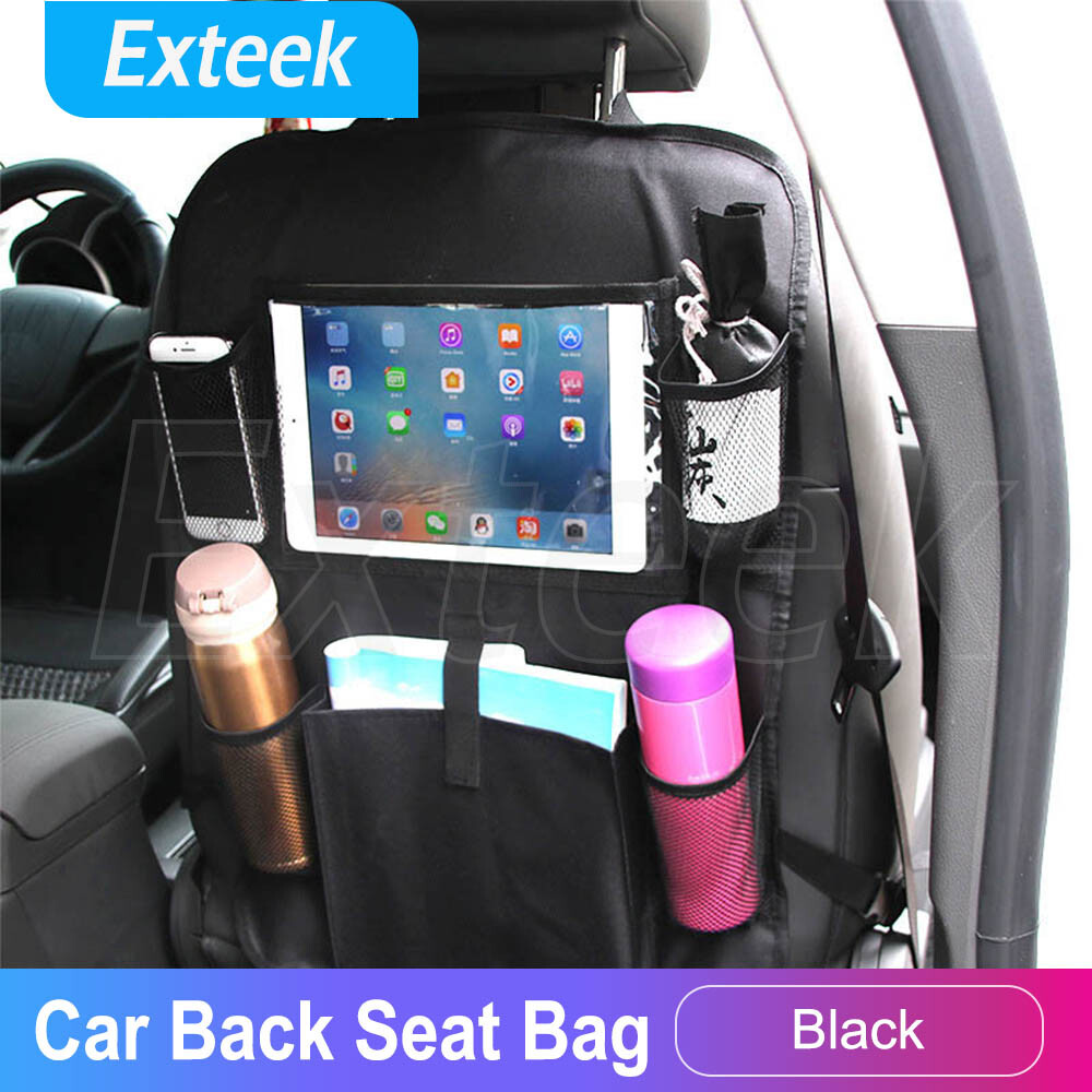 Car Back Seat Organiser iPad Tablet Holder Storage Bag Black Universal Model 01
