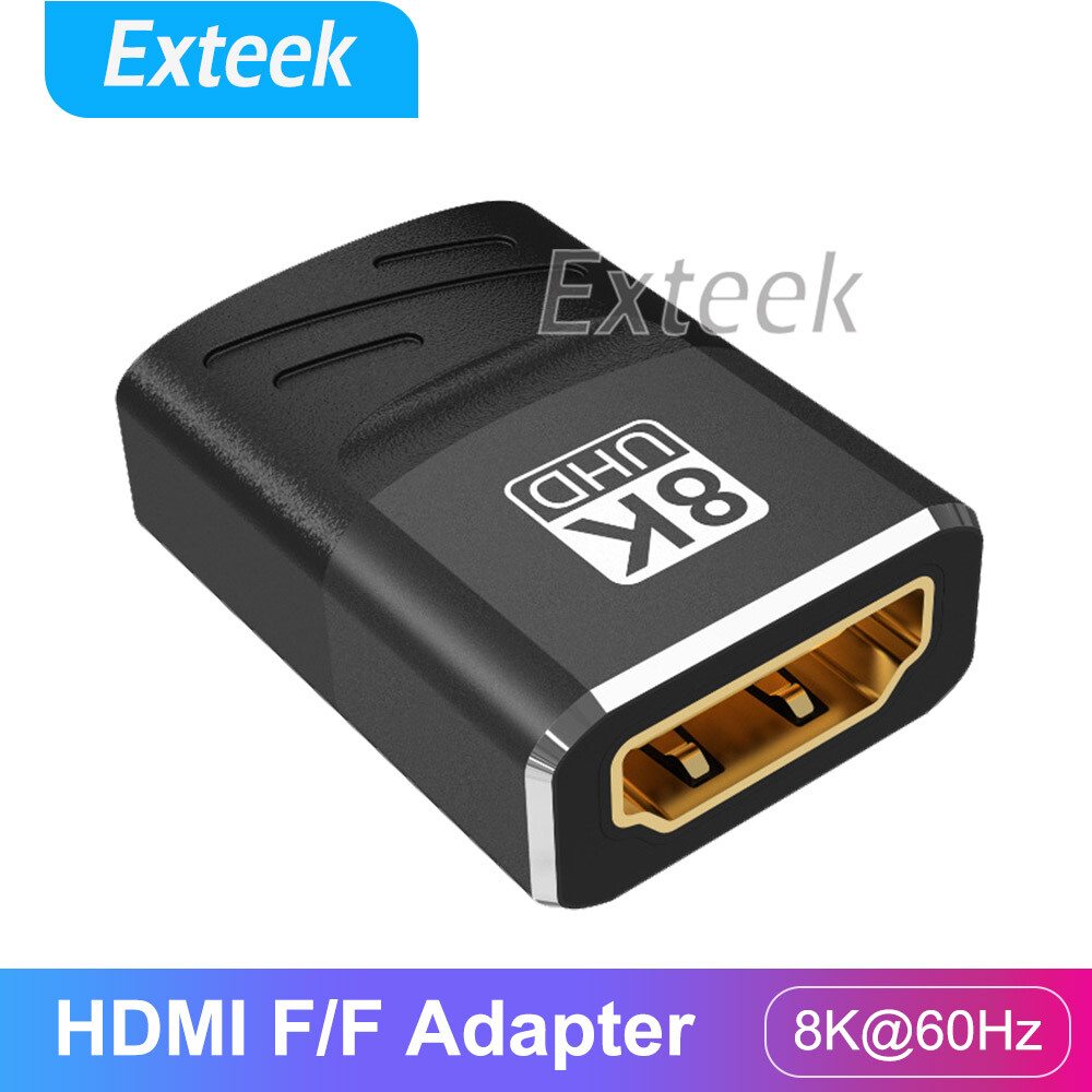 HDMI 2.1 Female to Female Adapter 8K 48Gbps Gold Plated Black 4K 120Hz eARC