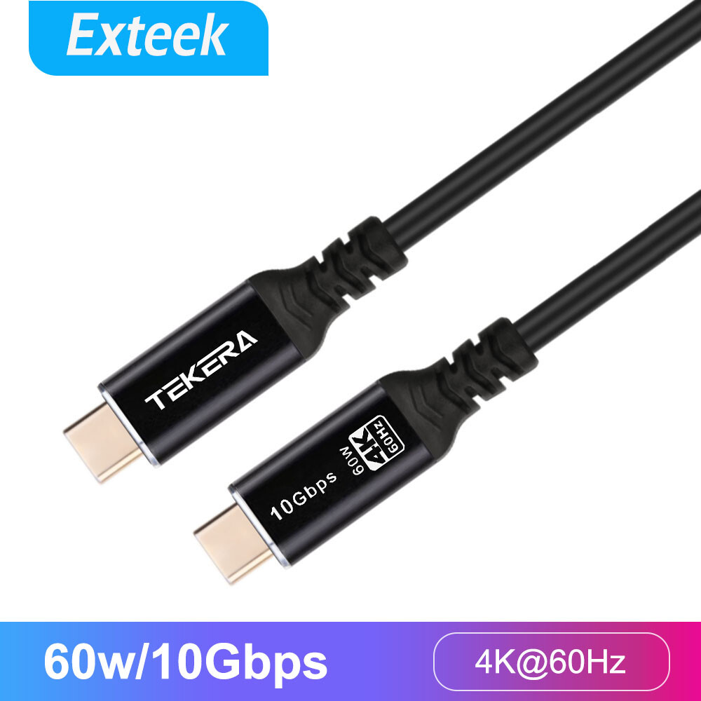 TEKERA USB-C to USB-C Cable 0.5m 60W Power Delivery 10Gbps 4K 3.1 Gen 2 Black