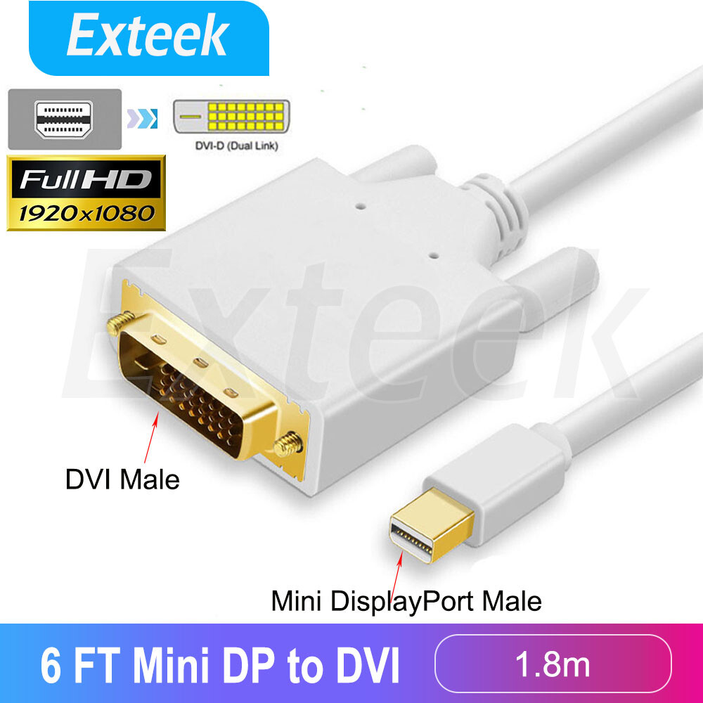 Mini DisplayPort Male to DVI-D Dual Link Male Adapter Cable 6FT MacBook Pro Air