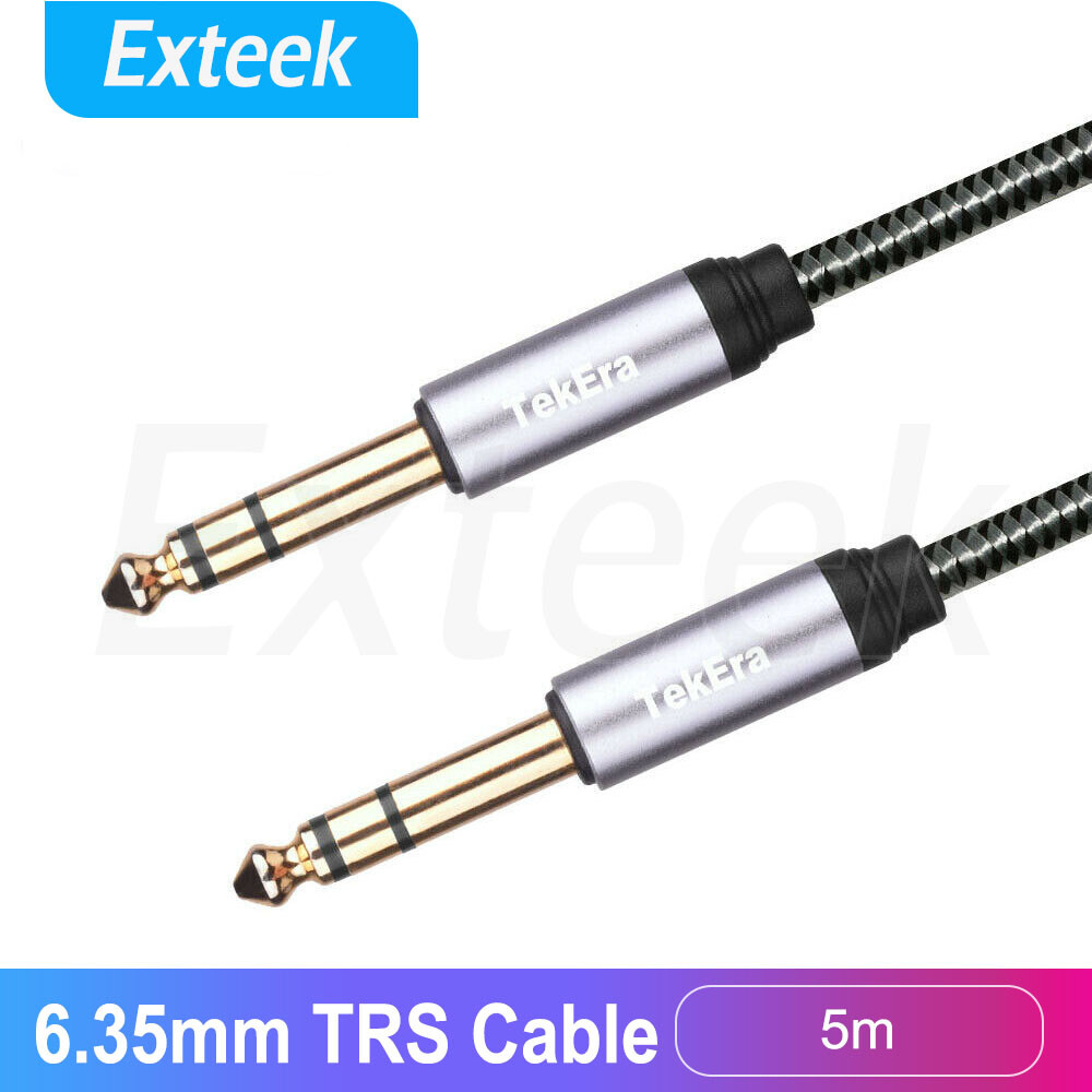 TekEra 5m 1/4 6.35mm TRS Male Balanced Patch Cable Gold Plated Noise Shielded