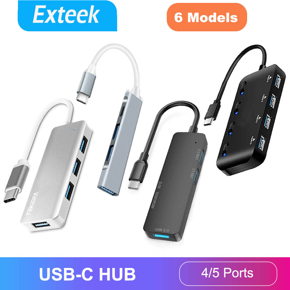 USB3.1 Type-C Hub 4 Port USB3.0 USB2.0 Portable Aluminium Alloy Macbook Adapter