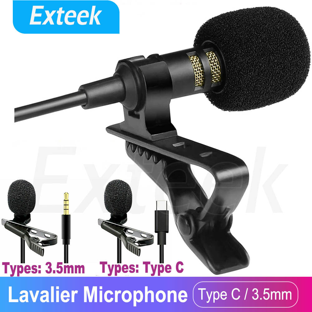 Mini Lavalier Clip-on Microphone 3.5mm/USB Mobile Phone PC Home Recording 2m