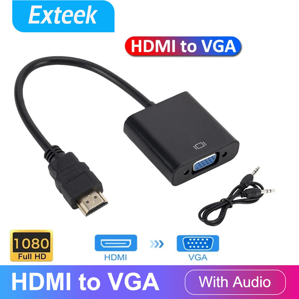 HDMI to VGA Converter Adapter 1080P Male Female Black Cable Audio Line Out