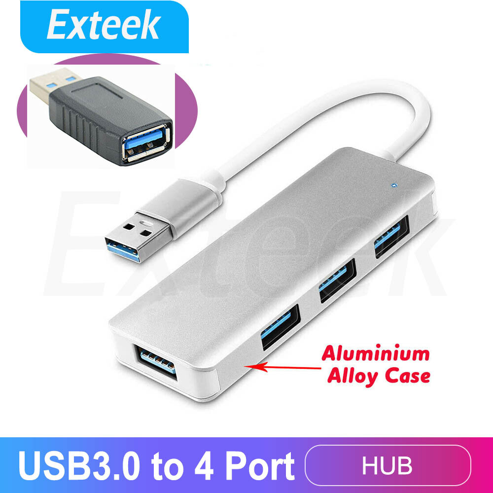 Compact USB3.0 4 Port HUB/Splitter Adapter Type-A Speed 5Gbps Aluminum Alloy