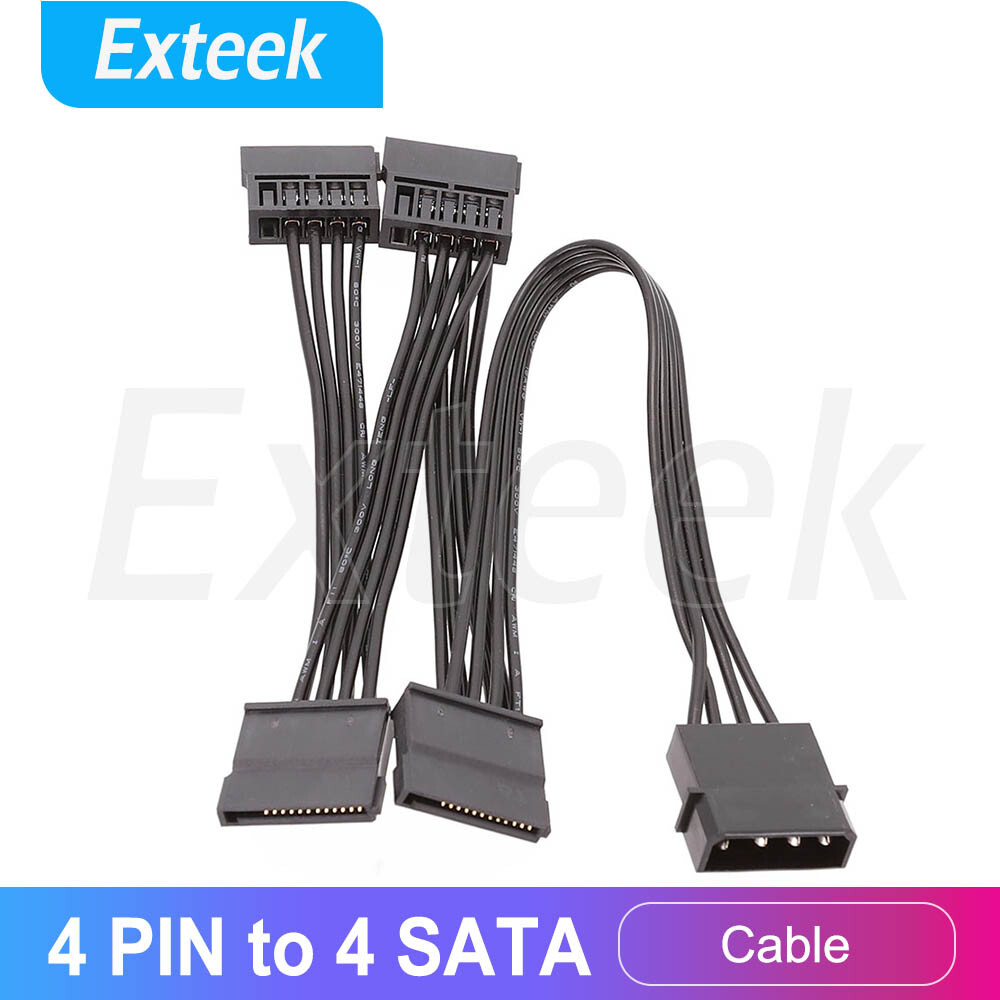 4Pin IDE Molex Male to 4-Port 15Pin SATA Power Cable Lead 20cm HDD SSD PC