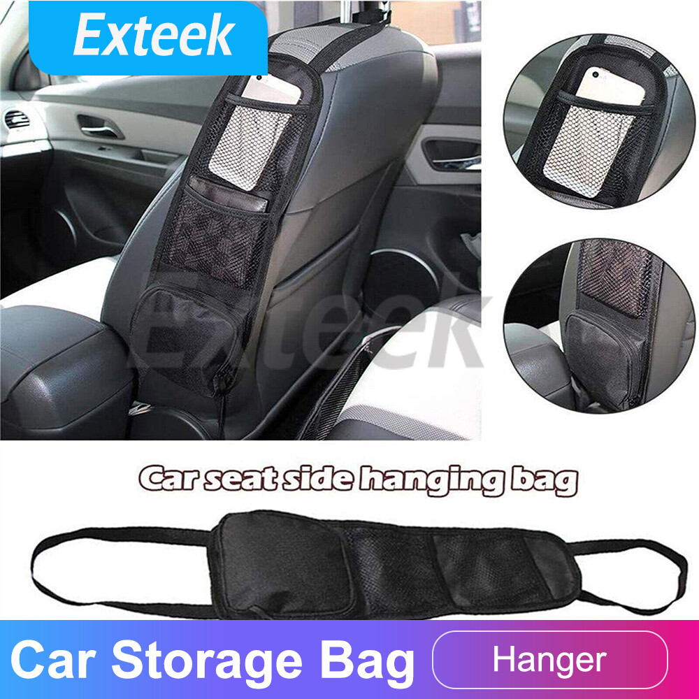 Car Seat Side Hanging Bag Mesh Pocket Storage Organiser Adjustable Universal