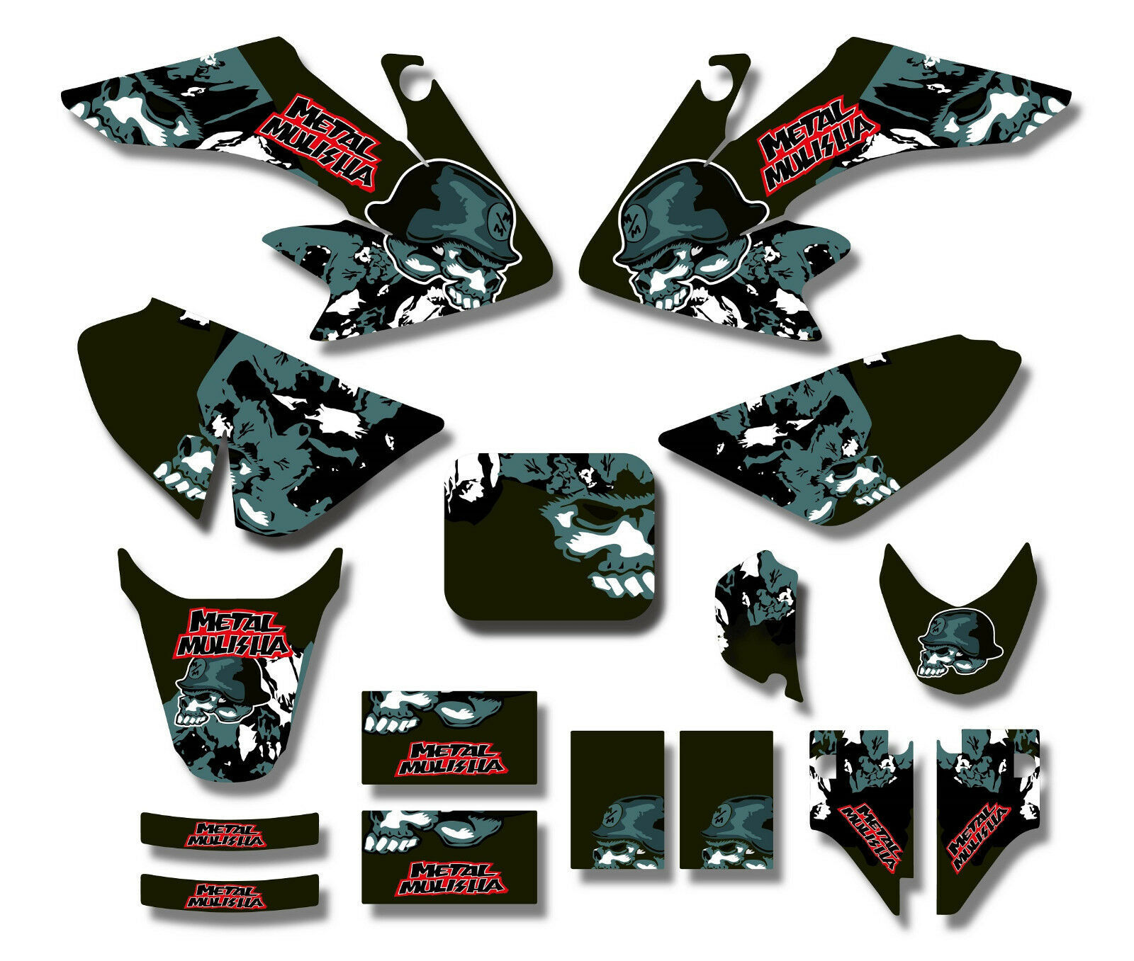 BLYGO 3M METAL MULISHA Decals Sticker Kit S070 CRF50 Fairing PIT PRO Dirt Bike